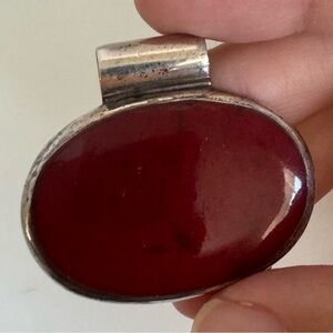 Red Oval Pendant - Does not come with chain